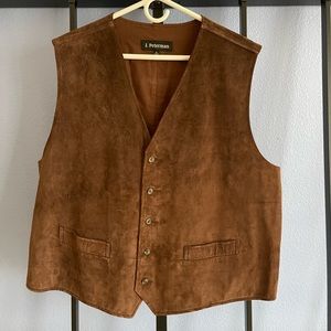 J. Peterman mens suede vest size xl